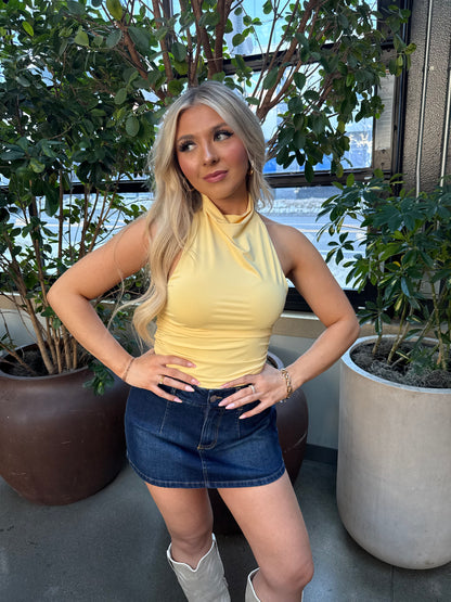 Cool Cowl Tank in Yellow