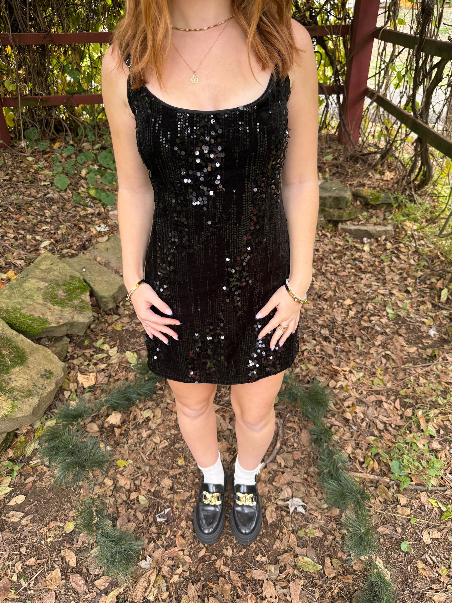 Kissing U Sequin Black Dress