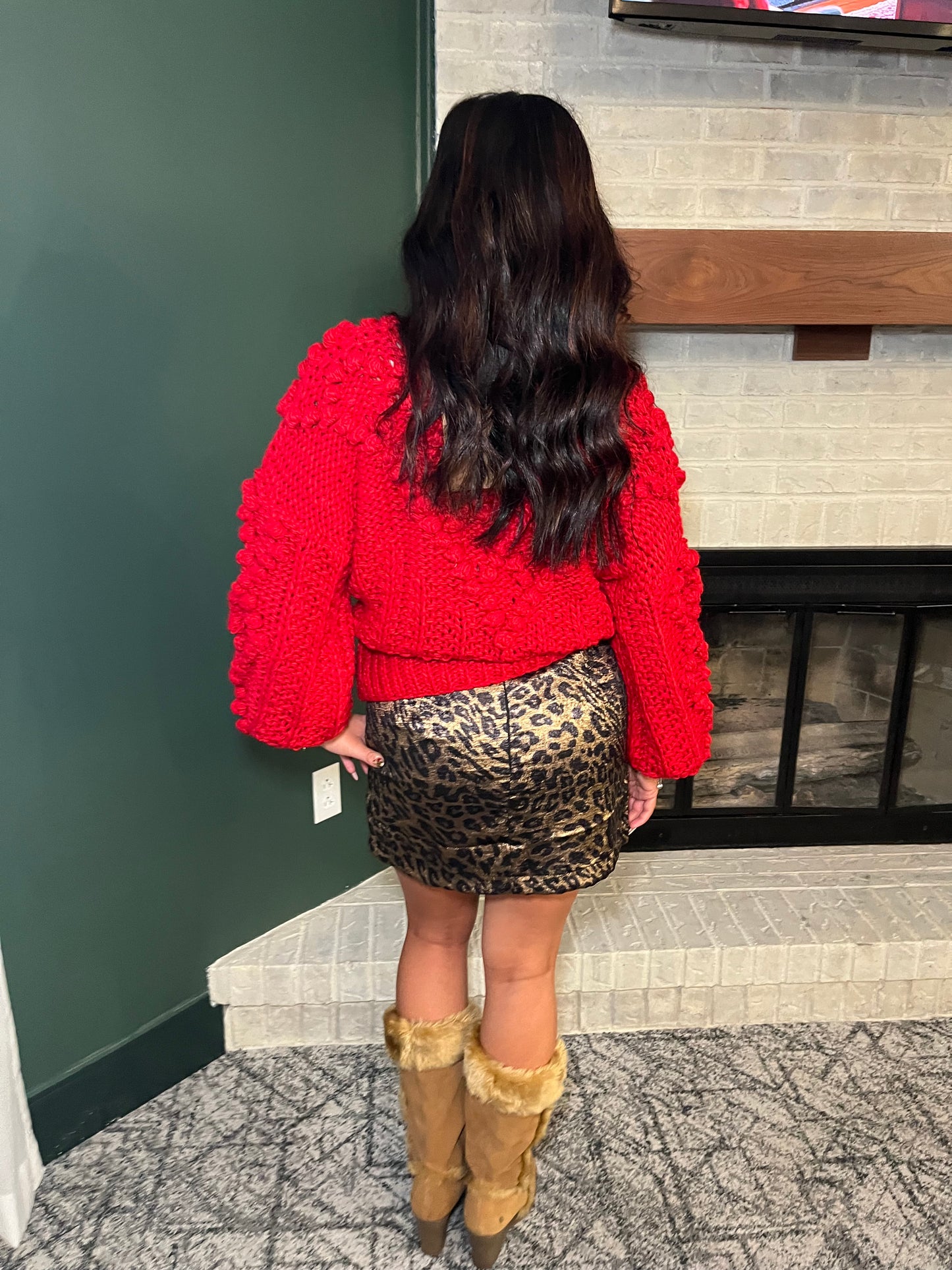 Deep Letter Leopard Mini Skirt