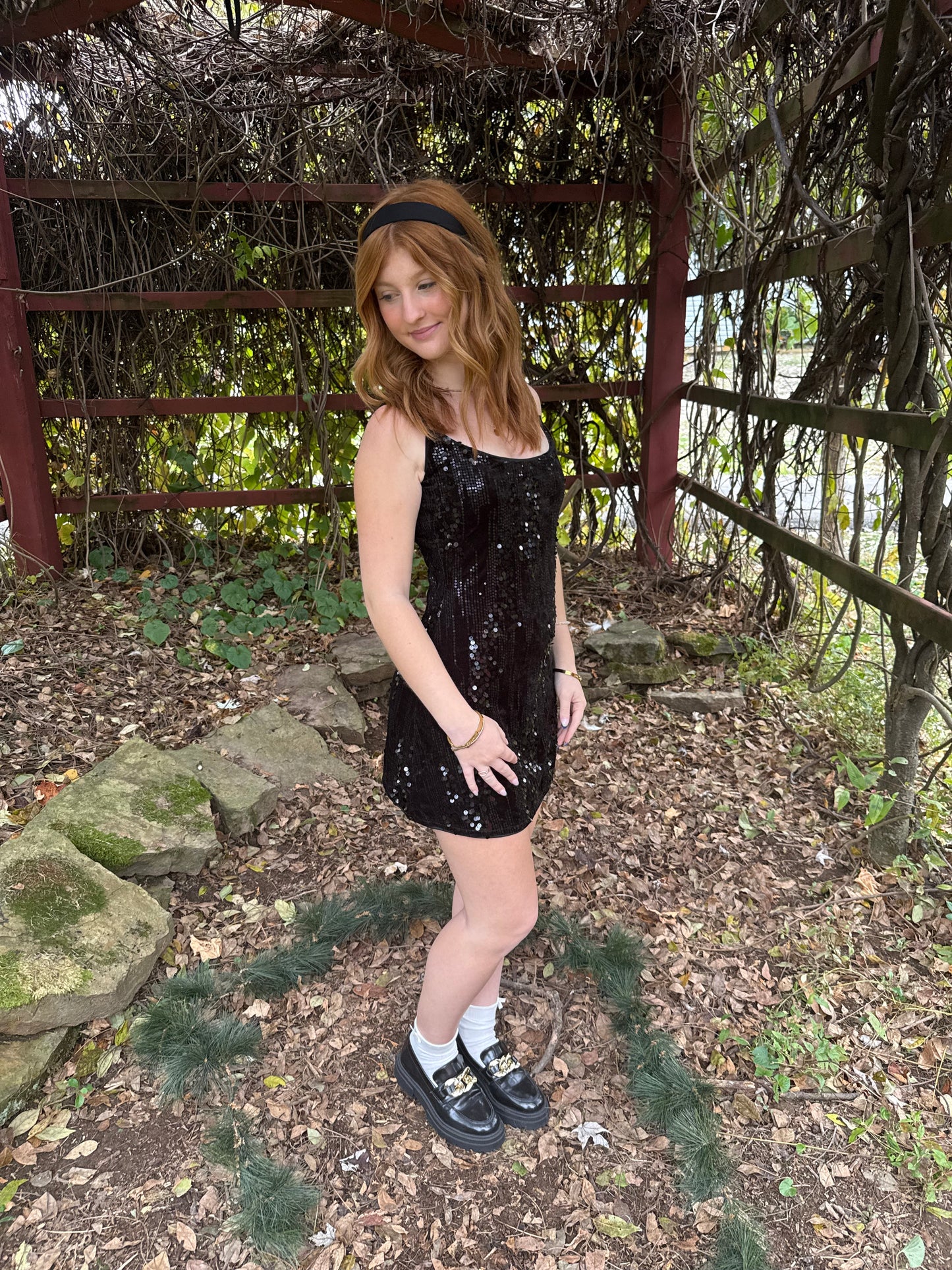 Kissing U Sequin Black Dress