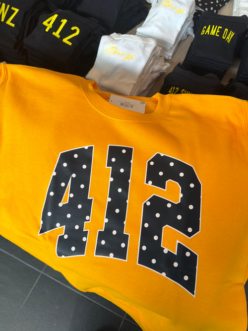412 Polka Crewneck YELLOW: PRE ORDER SHIPS IN TWO WEEKS