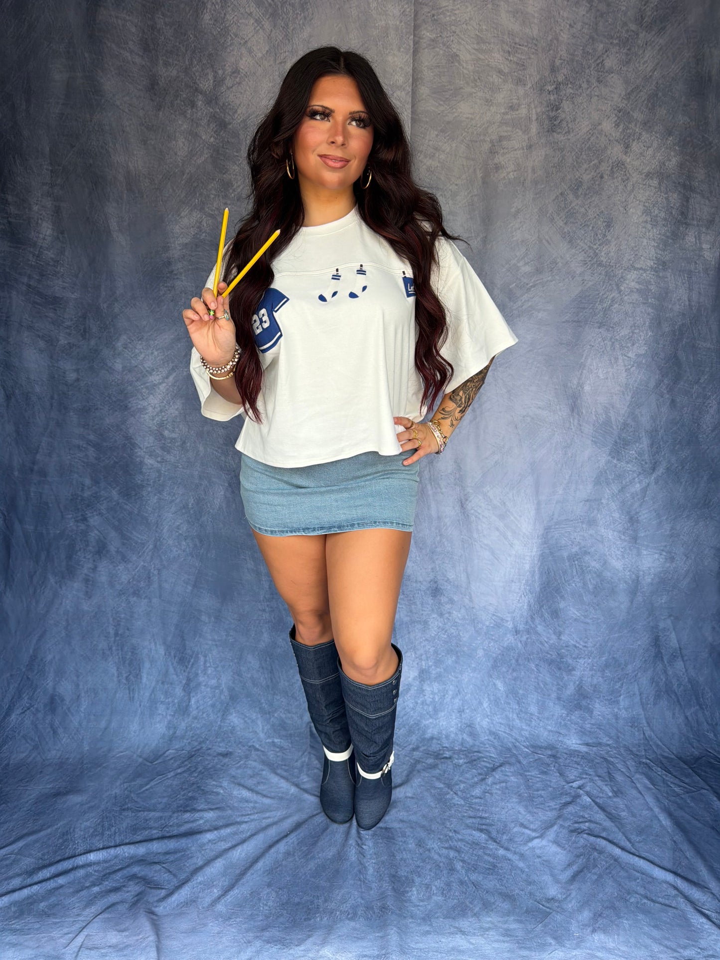 Game Day Graphic Tee in Blue