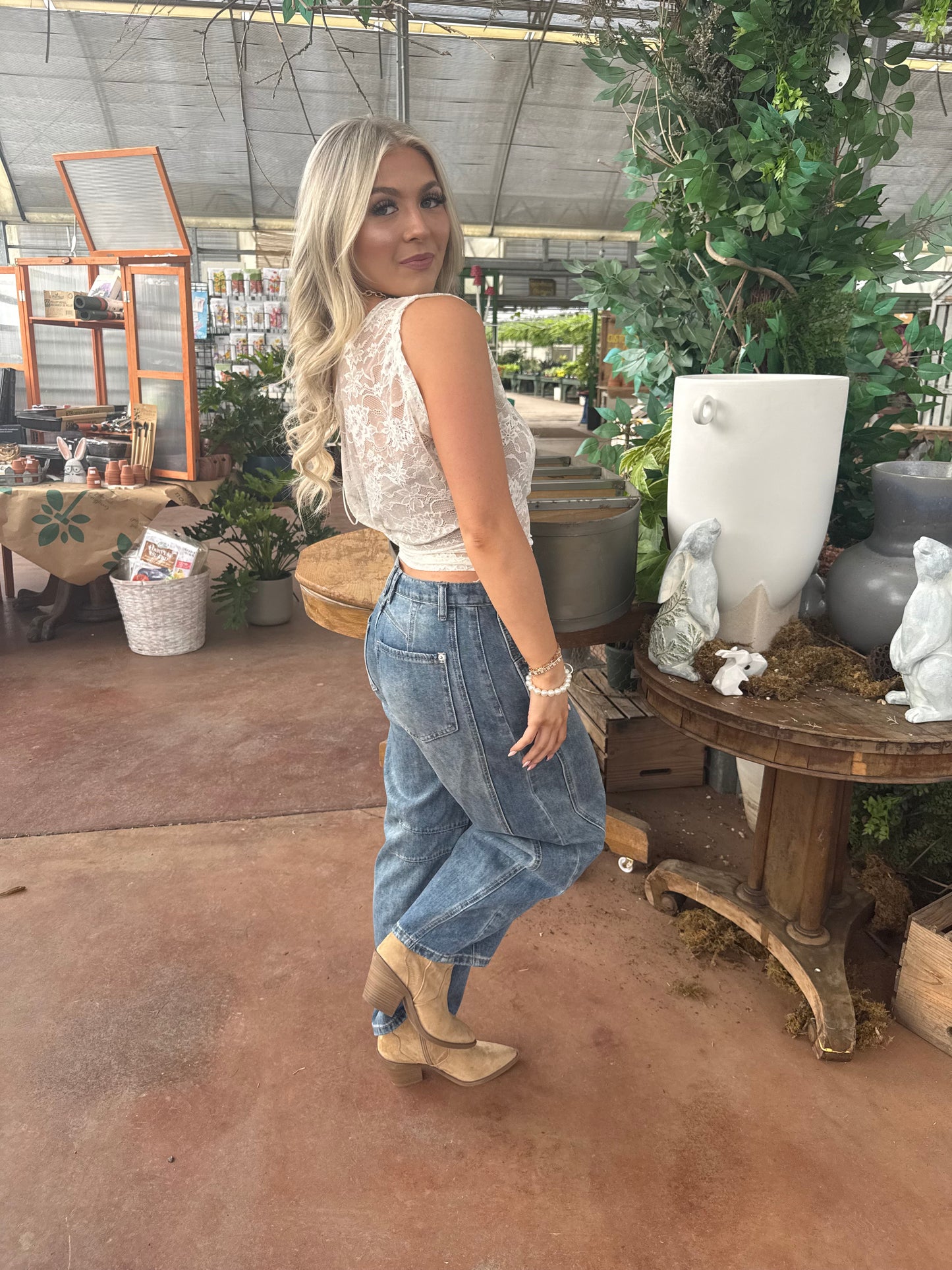 Colman Lace Top in Cream