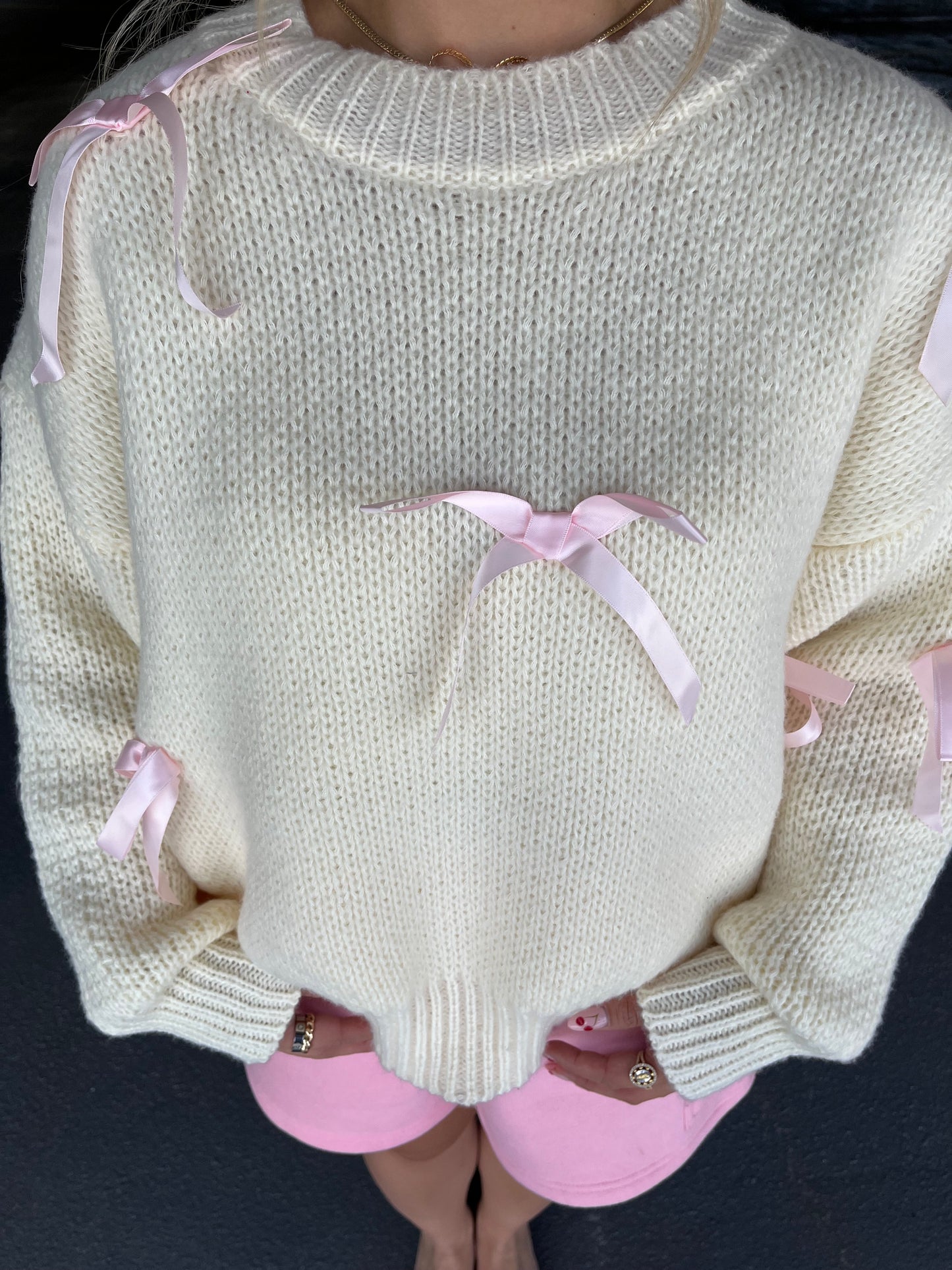 Creamy Bow Sweater