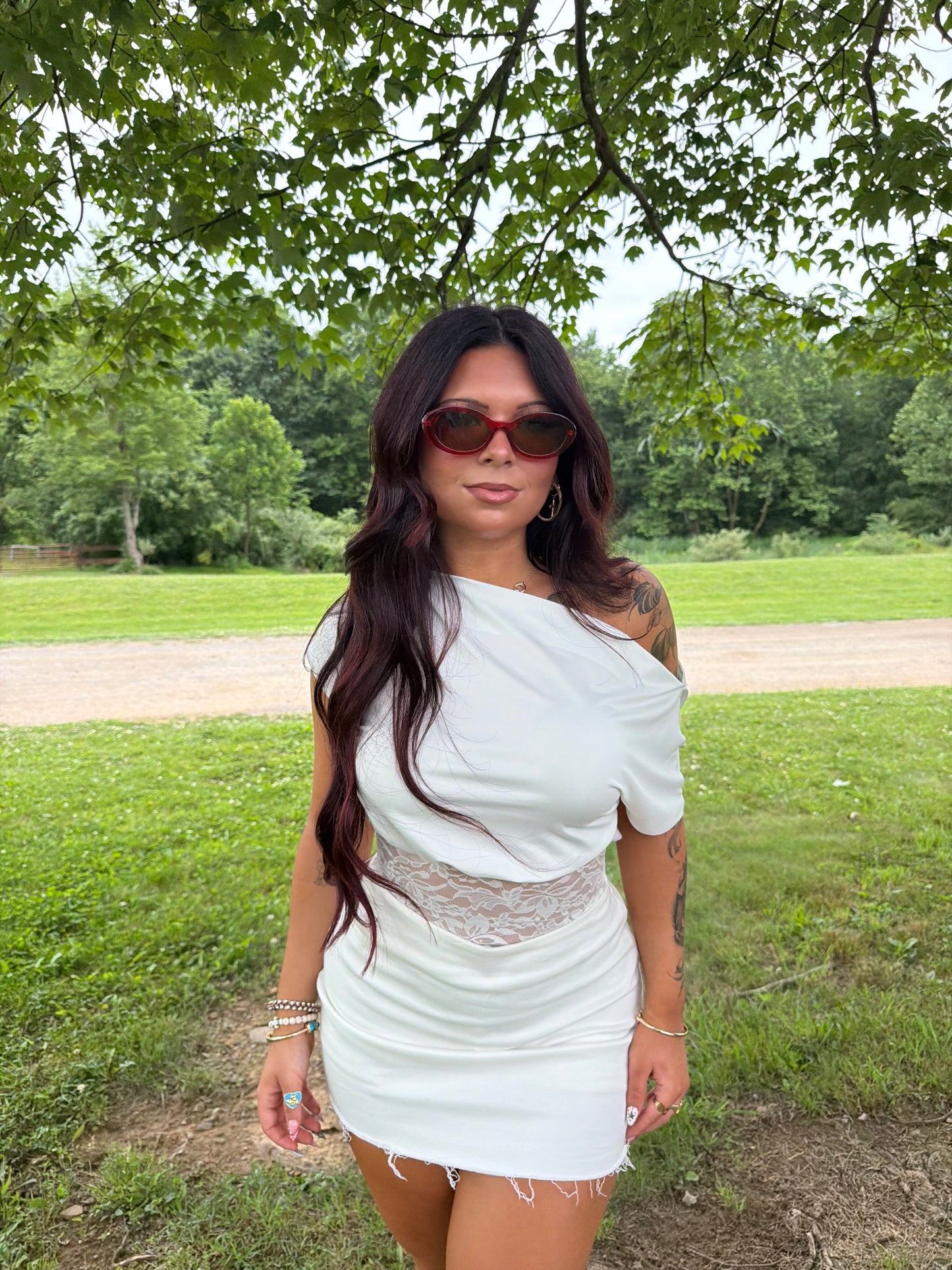 Round Up Romance Tee in White