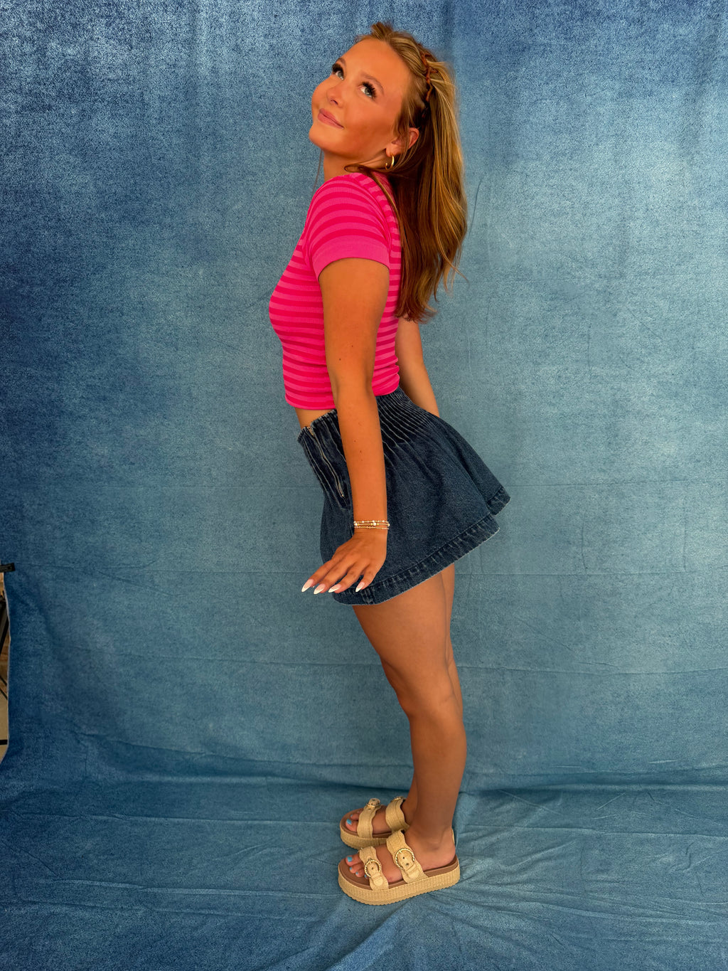 Sugar Scoop Tee in Fuchsia
