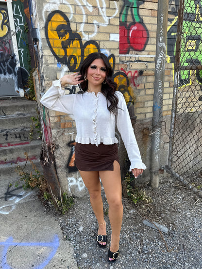 Severe Suede Skirt in Espresso