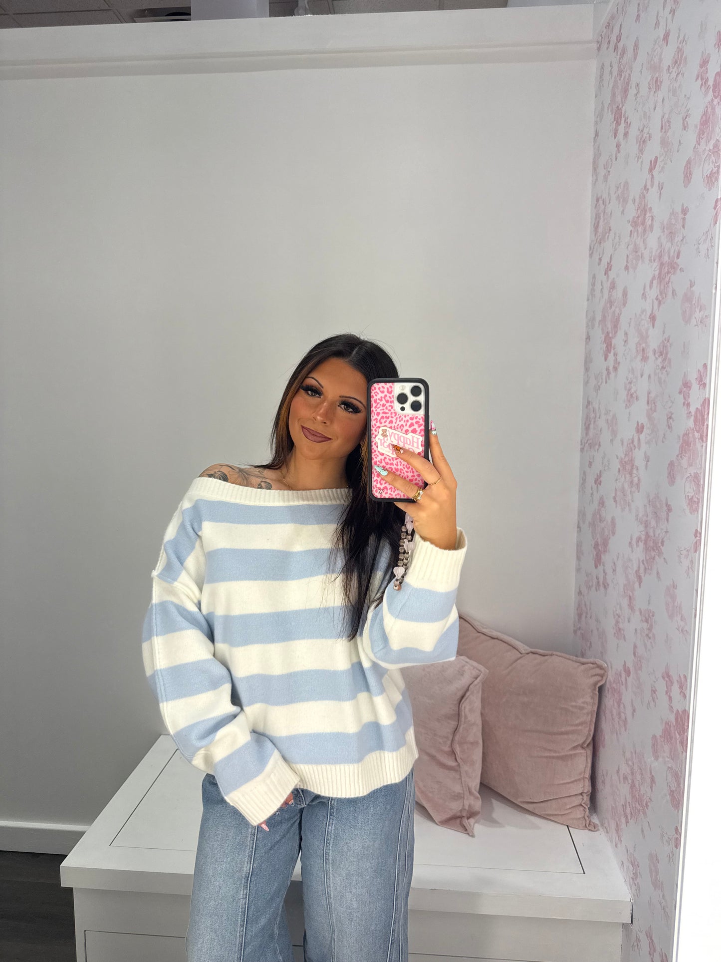 Iris Blues Striped Sweater