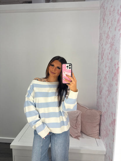 Iris Blues Striped Sweater
