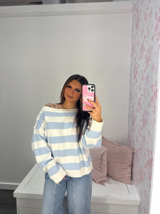 Iris Blues Striped Sweater