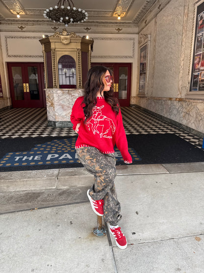 Red Rodeos Trim Sweater