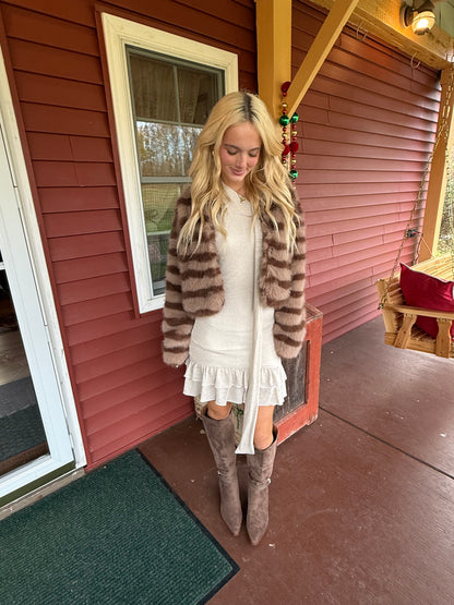 Caramel Macchiato Fur Coat