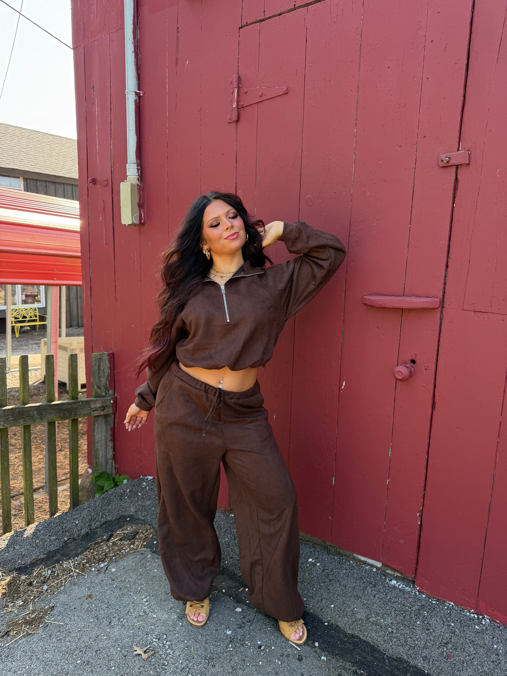 Sugar Suede Set (TOP) Brown