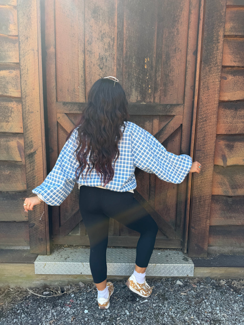 Dairy Plaid Navy Pullover