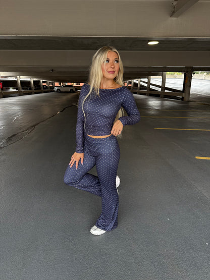 Chill Pilates Set in Navy (TOP)