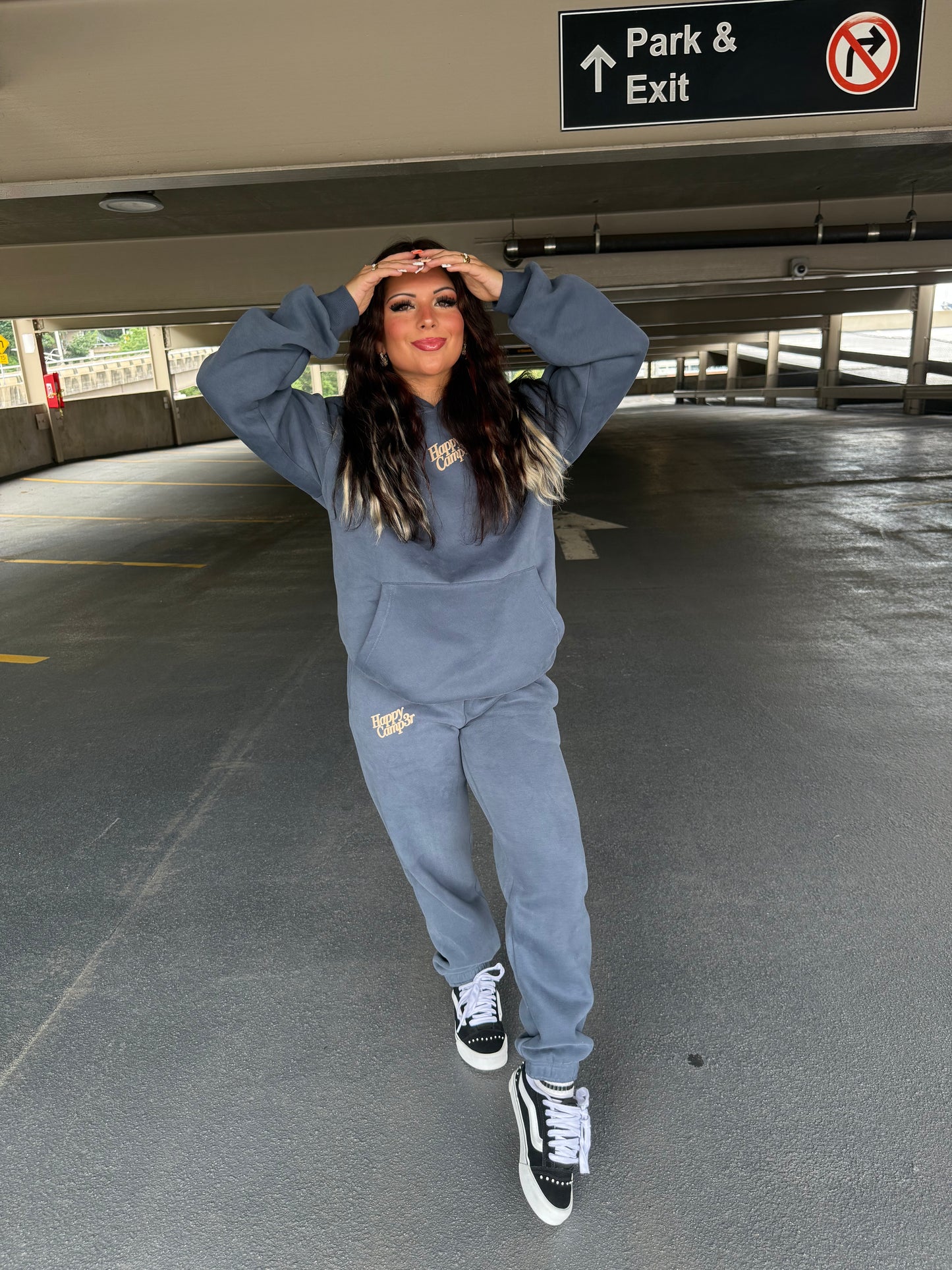 Happy Camp3r Puff Series Hoodie in Midnight Blue