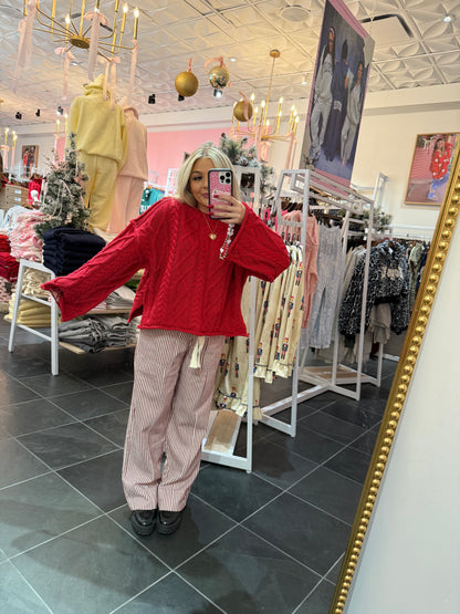 Rusty Red Striped Pant