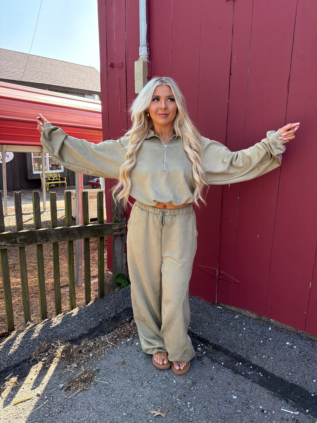 Sugar Suede Set (PANT) Olive
