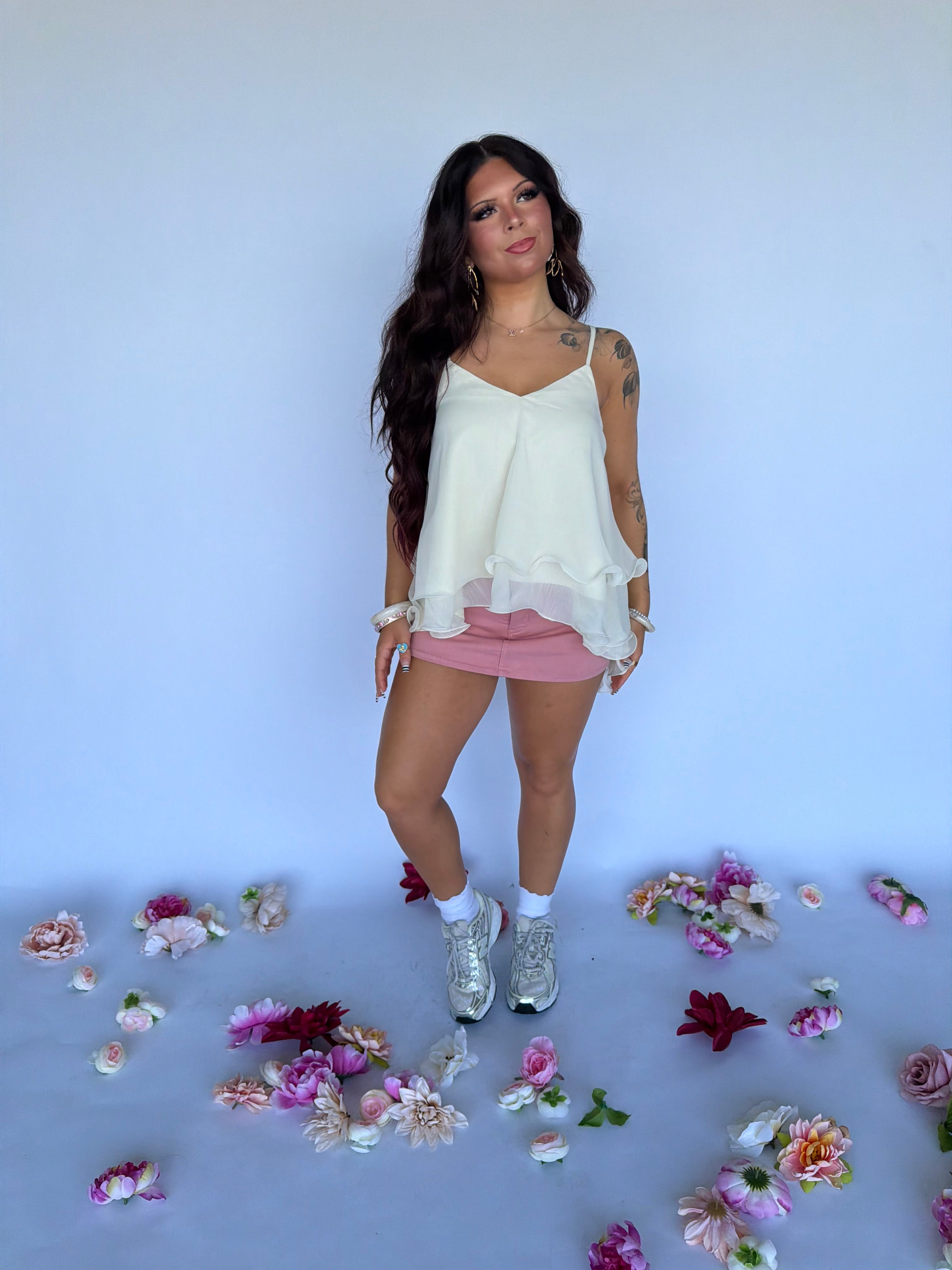 Honeybee Tank in Cream FINAL SALE
