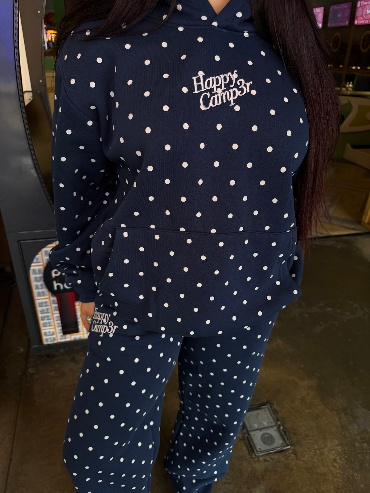 Happy Camp3r Polka Hoodie in Navy