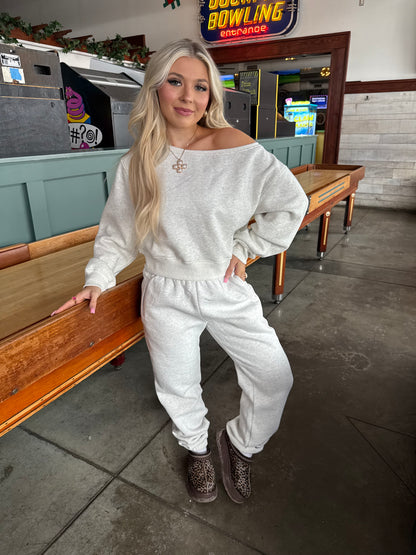 So Fetch One Shoulder Top in Heather White