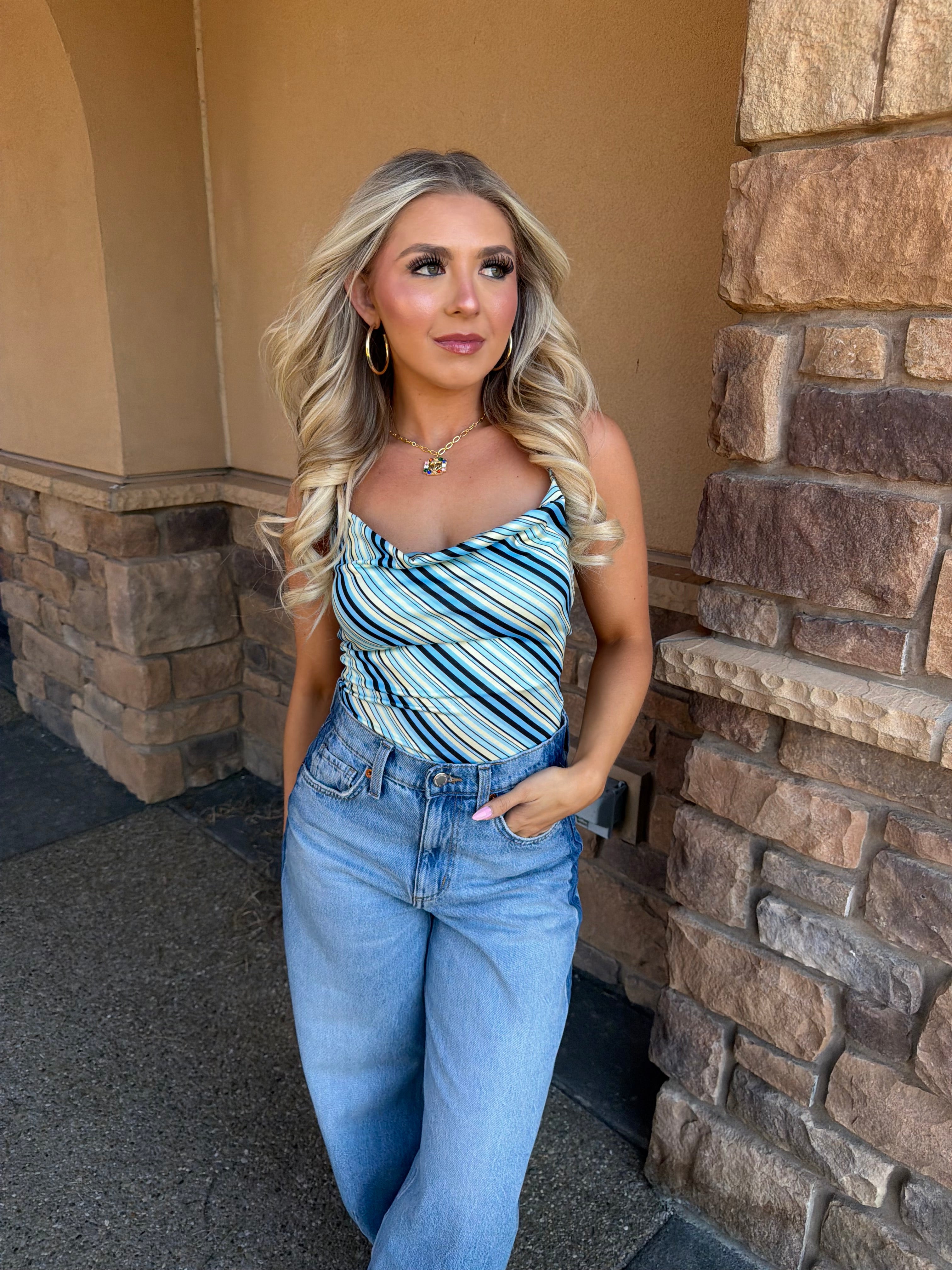Blues Clues Cowl Neck Halter