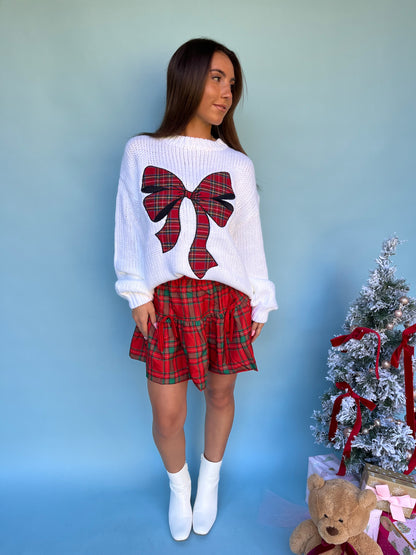 Red Plaid Festive Skirt