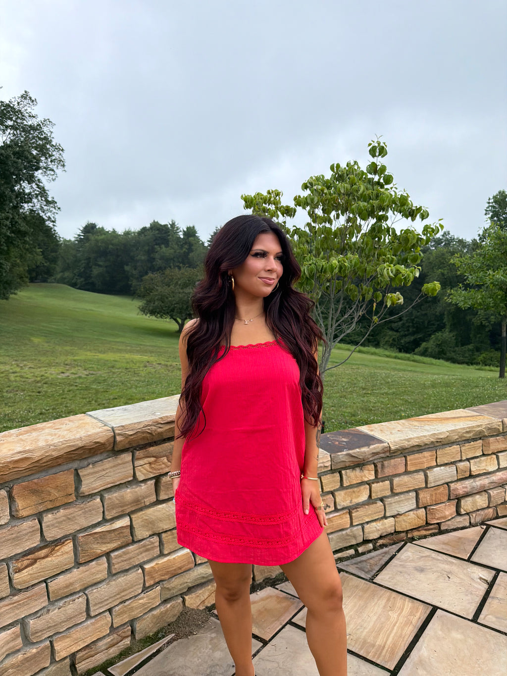 Girly Pop Mini Dress in Red