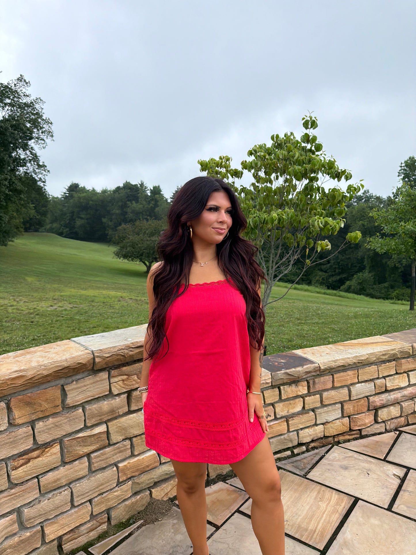 Girly Pop Mini Dress in Red