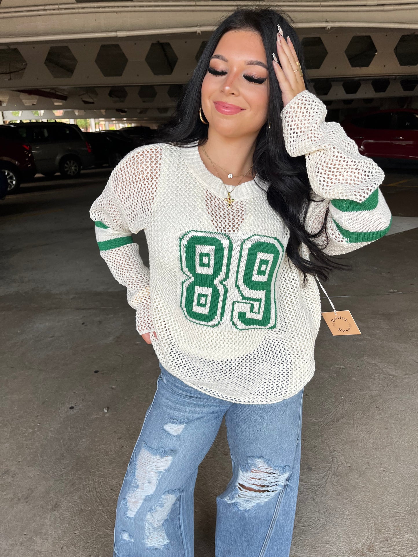 89 Net Sweater in Green