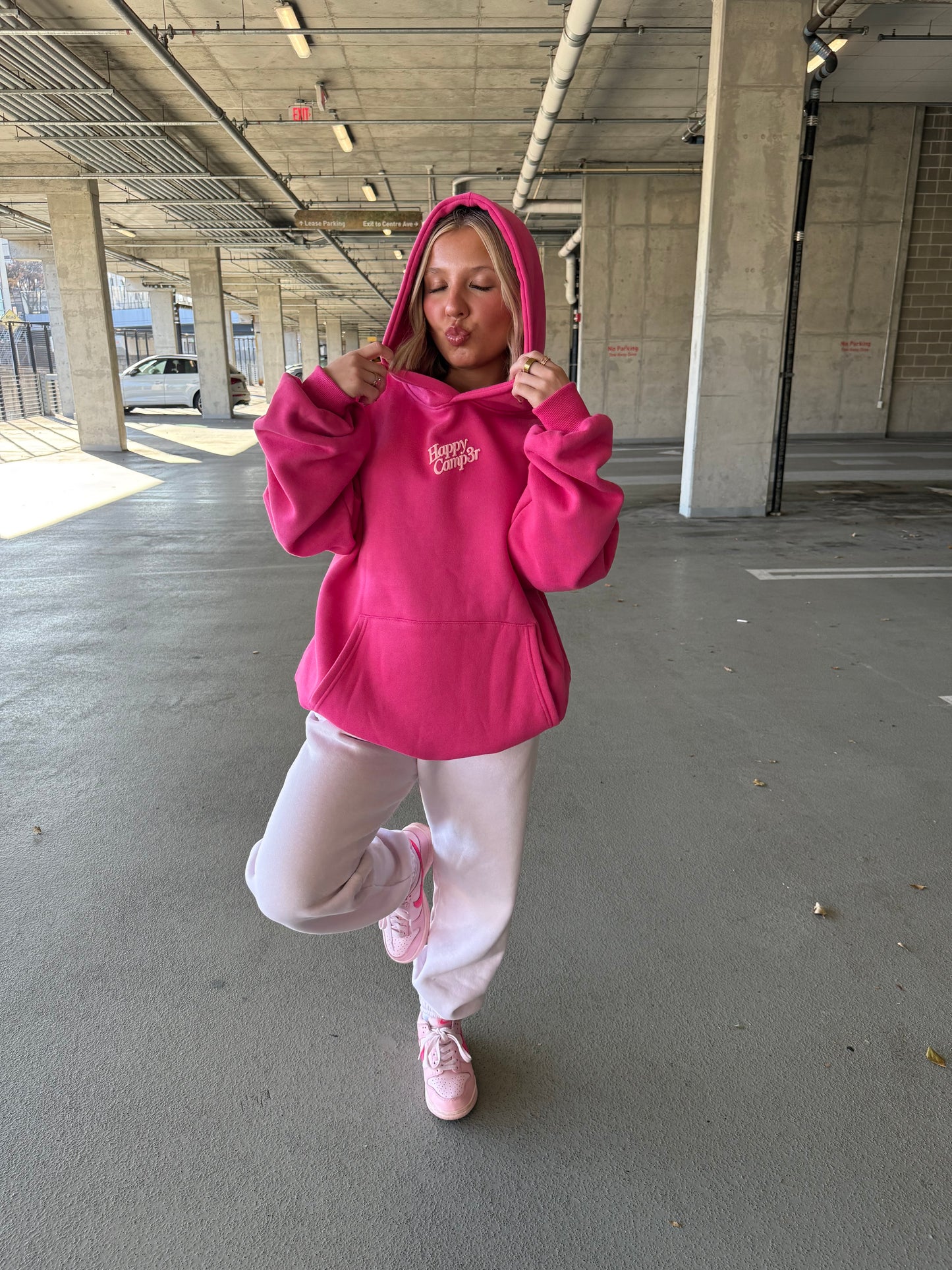 Happy Camp3r Puff Series Raspberry Hoodie