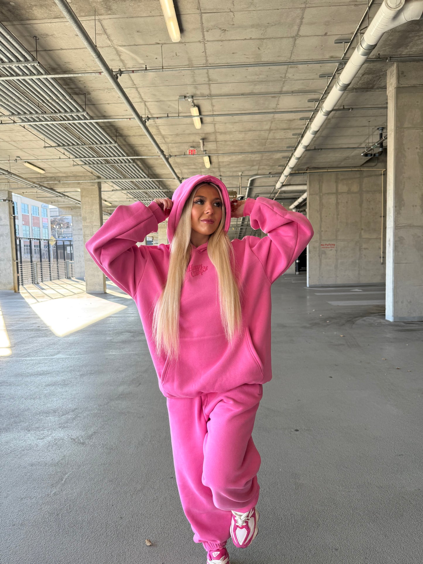 Happy Camp3r Puff Series Barbie Pink Hoodie