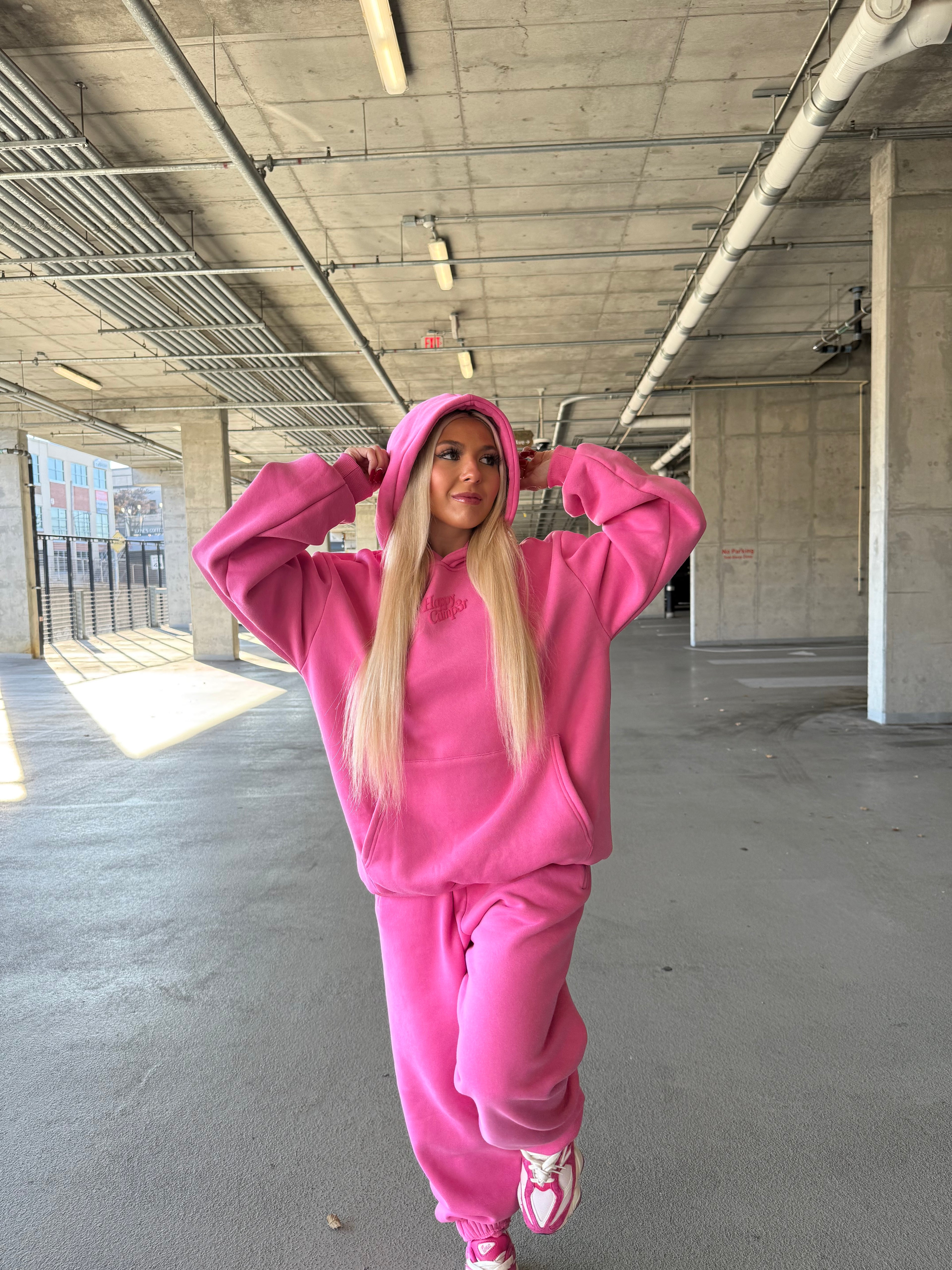 Happy Camp3r Puff Series Barbie Pink Hoodie