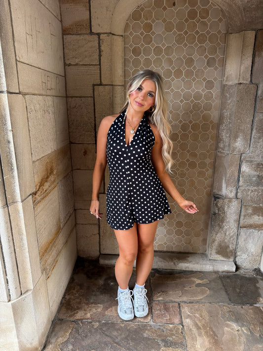 Break Your Heart Polka Romper/Dress