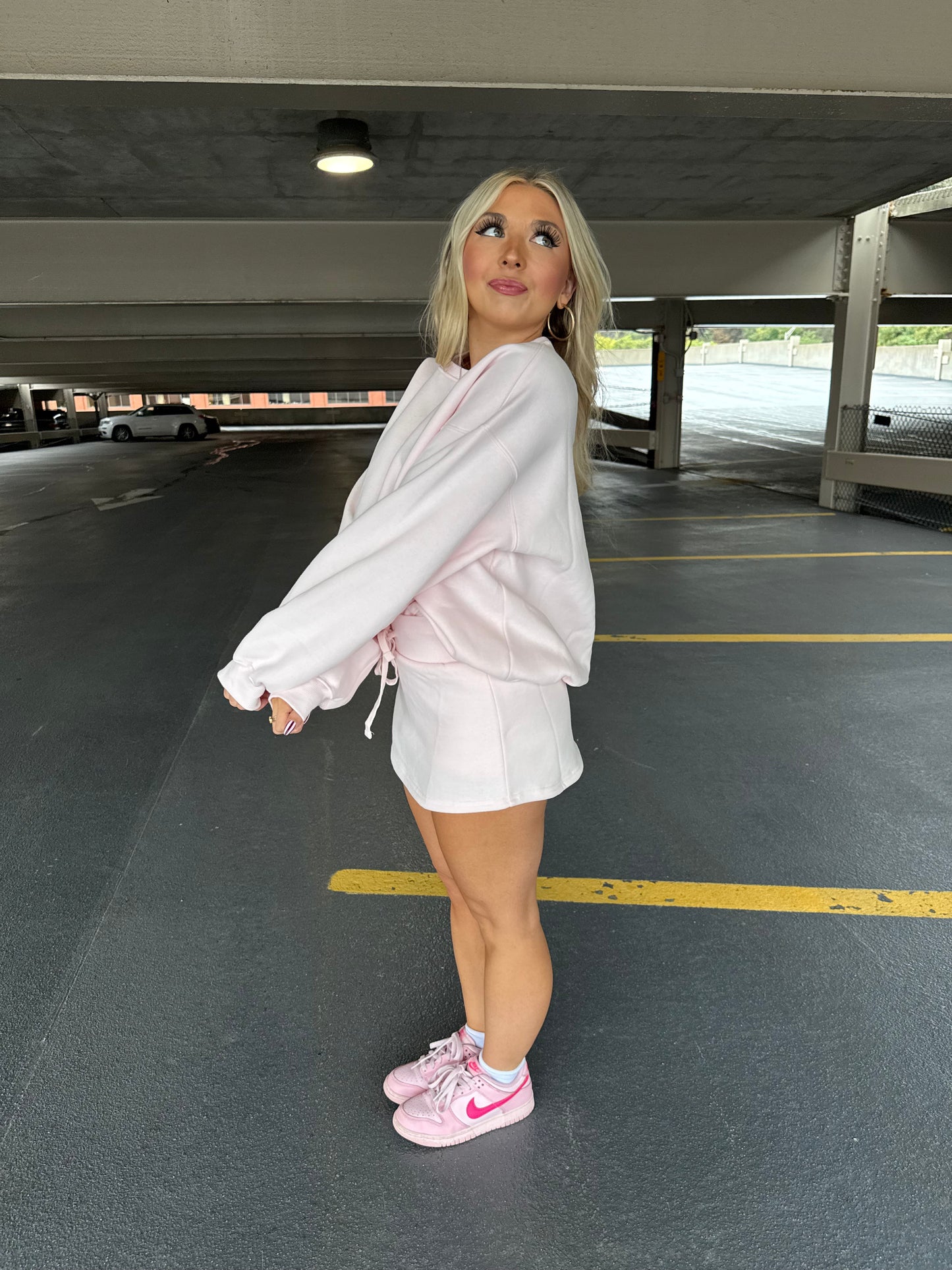 Grounded Sweatskirt in Pale Pink