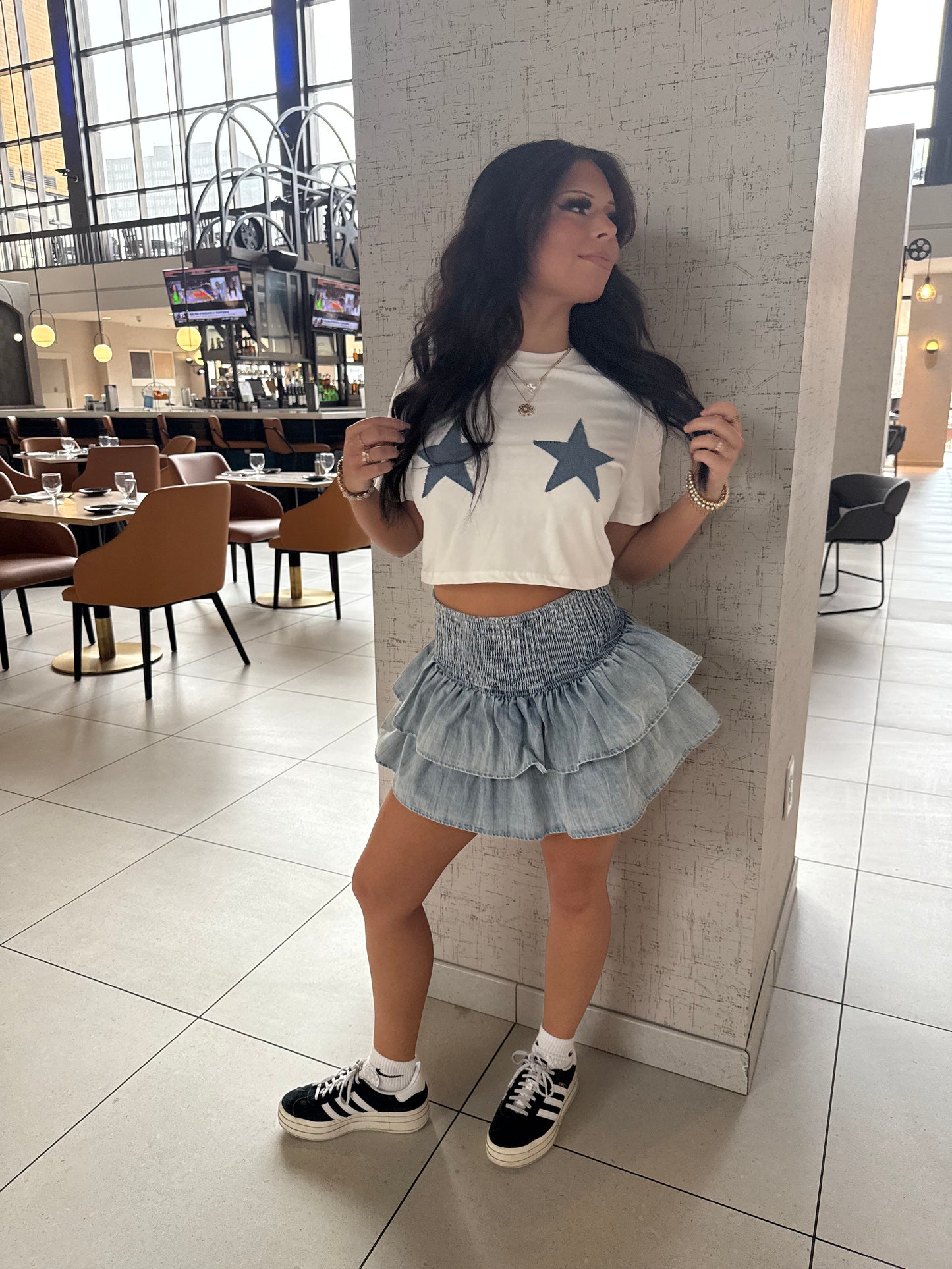 Ruffle My Denim Skirt