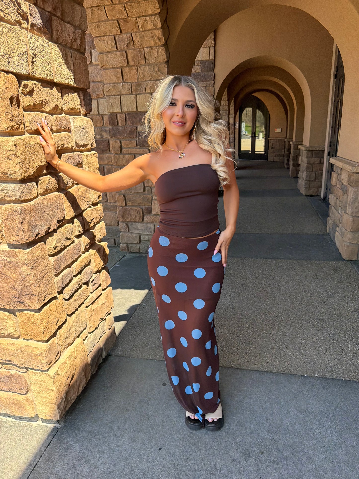 Brownie Points Blue Dots Skirt