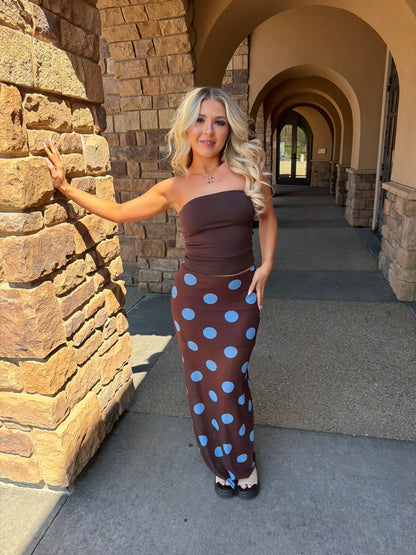 Brownie Points Blue Dots Skirt