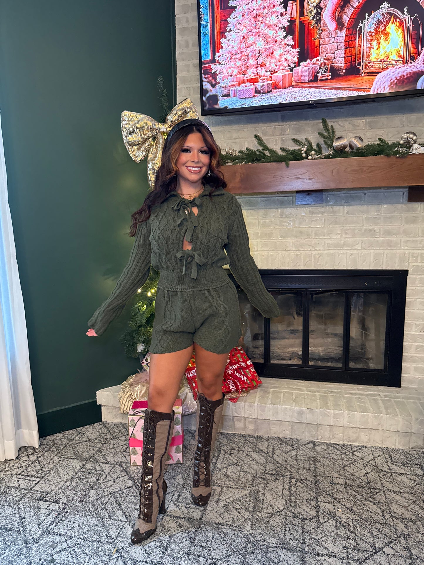Olive Christmas Martini Romper