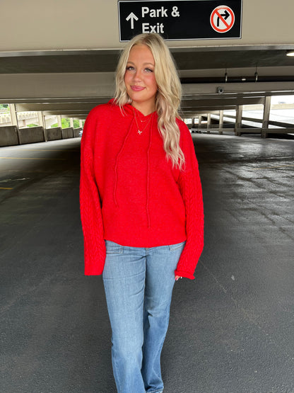 Hopeless Romantic Hoodie in Red