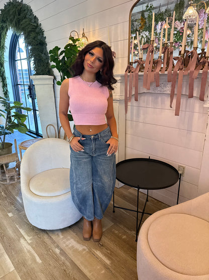 Bliss Tie Tank in Pink