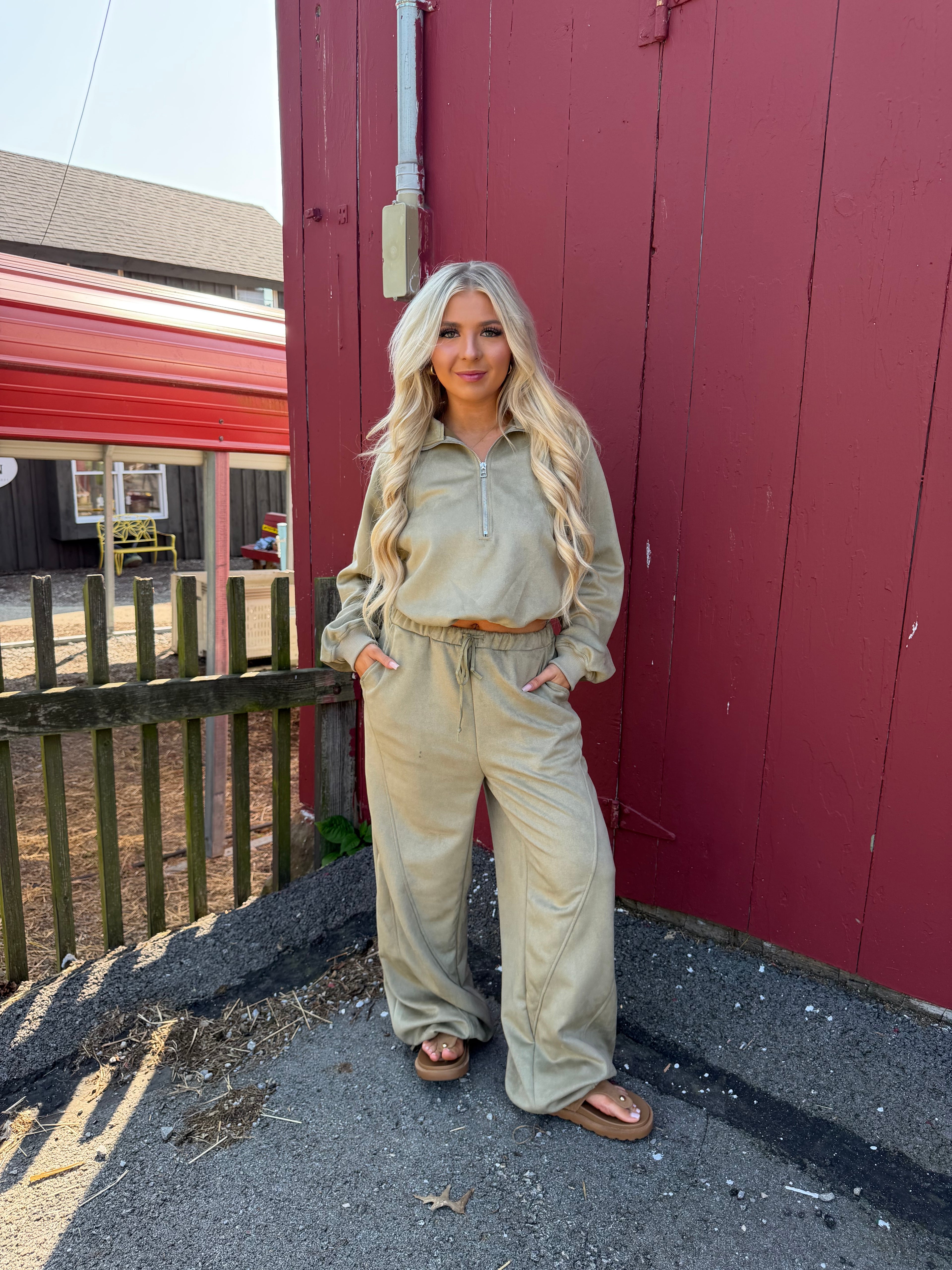 Sugar Suede Set (PANT) Olive
