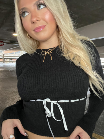 Bow Babes Black Sweater