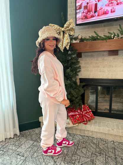 So Fetch Sweatpants in Pale Pink