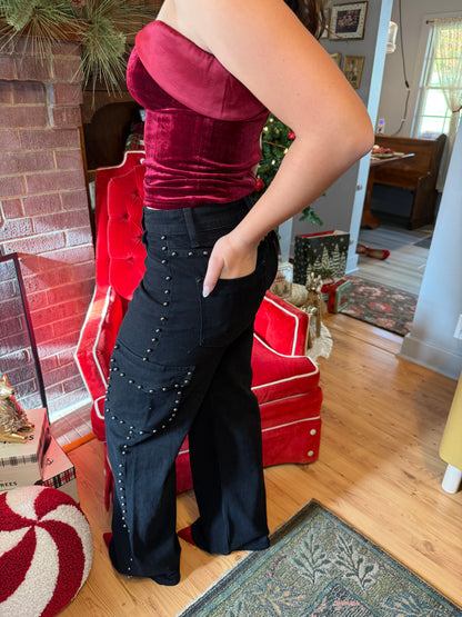 Burgundy Velvet Corset