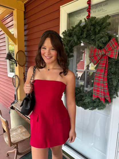 Cherry Girl Strapless Dress