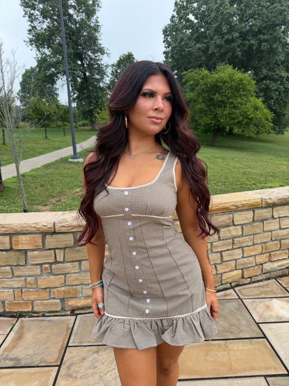Sab Mini Dress in Brown