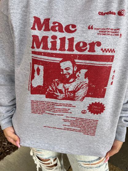 Circles Mac Miller Sweatshirt in Grey