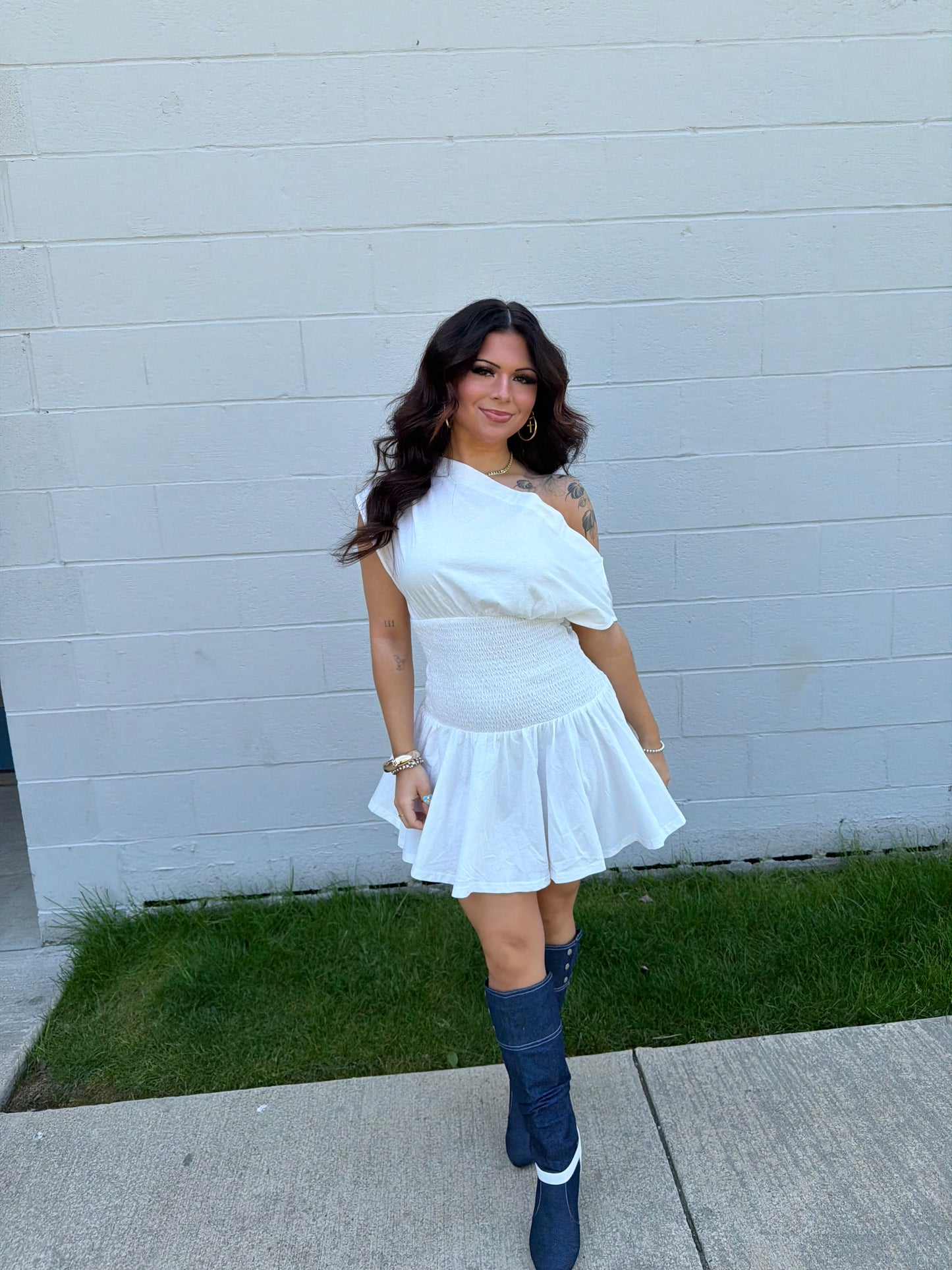 Super Simple Mini Dress in White
