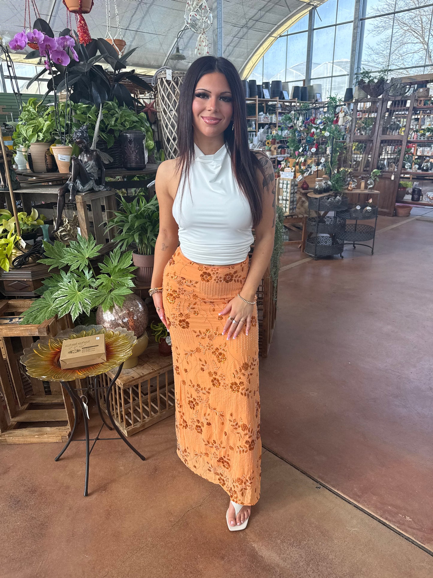 Midnight Sun Skirt in Orange